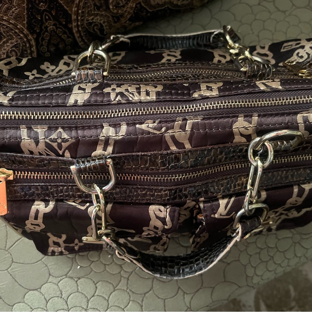 Louis Vuitton Brown and Cream Satchel - Picture 5 of 10